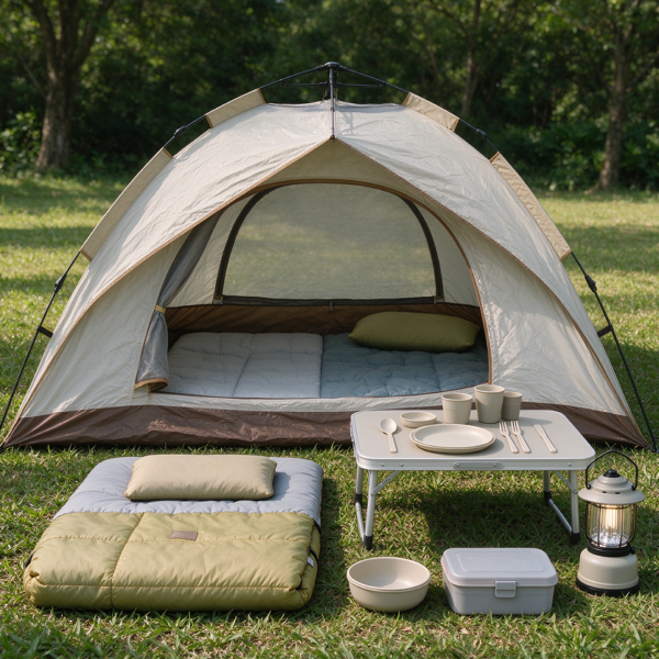 Child-Friendly Low-Height Sleep and Tableware Set