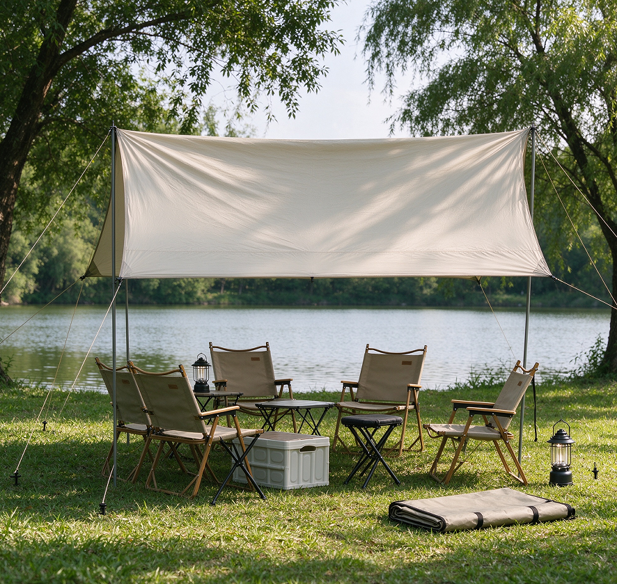 Lakeside Sunshade Canopy and Leisure Chair Set