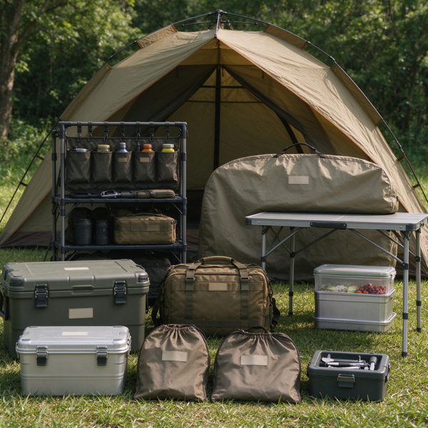 Long-Stay Campsite Storage and Organizing System Kit