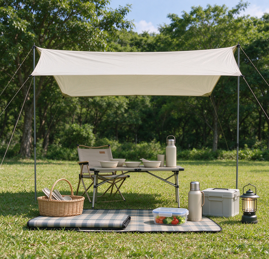 Day Picnic Canopy and Light Dining Utensil Set