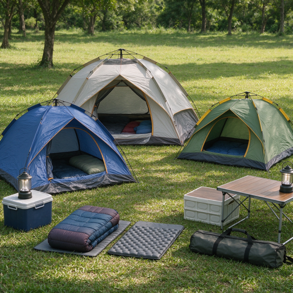 Multi-Tent Family Campsite Zoned Sleep Combination
