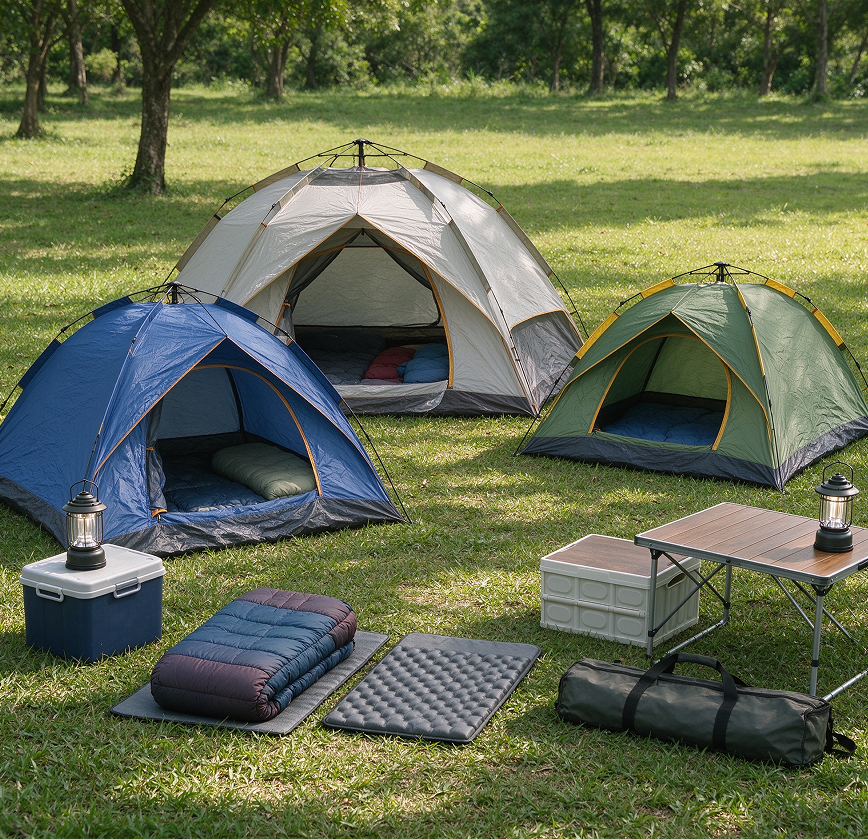 Multi-Tent Family Campsite Zoned Sleep Combination